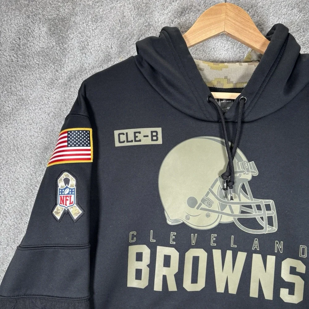 Nike Cleveland Browns Hoodie Sweatshirt Mens XL Salute To Service Team Issued